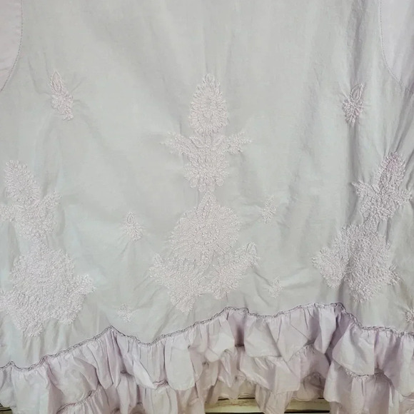 Soft Surroundings Medium Lavender 3/4 Sleeve Embroidered Cotton Gown Nightgown - Picture 9 of 9